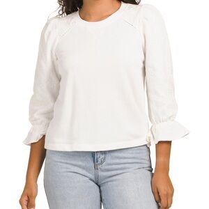 NWT Democracy Petite Embroidered Sweatshirt